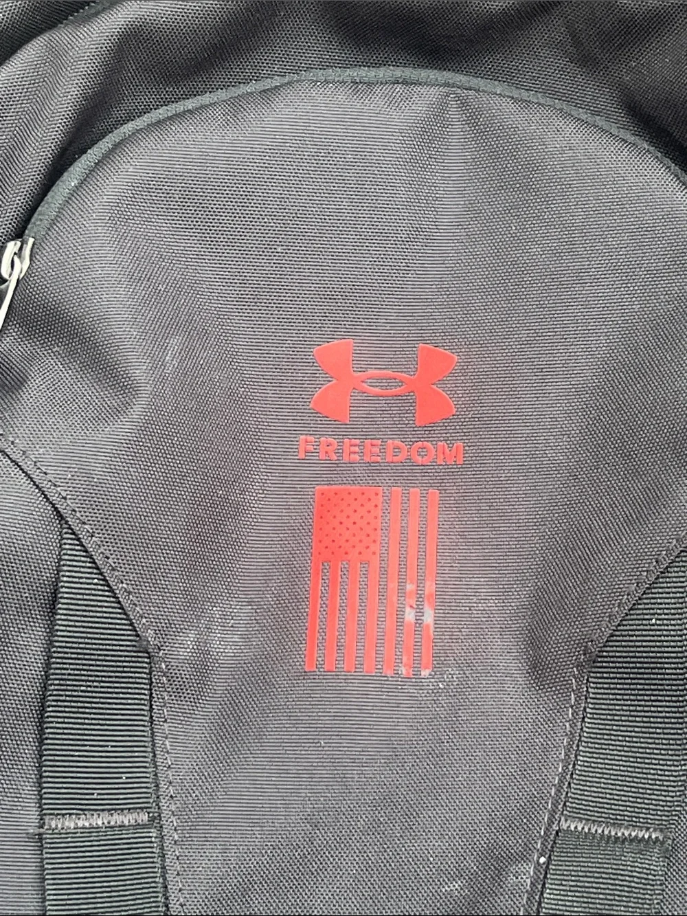 Under Armour Hustle 5.0 Black & Red Backpack with Camo Interior Freedom Series